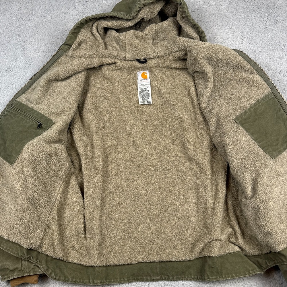 Vintage Carhartt Jacket Womens 2XL‎ Green Active Sierra Sherpa Lined WJ141 LOV - Picture 5 of 9